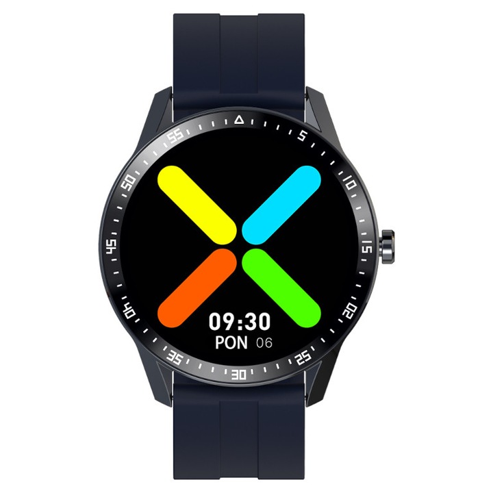Smartwatch barbati SW018-5, G.Rossi, Cauciuc, Bleumarin