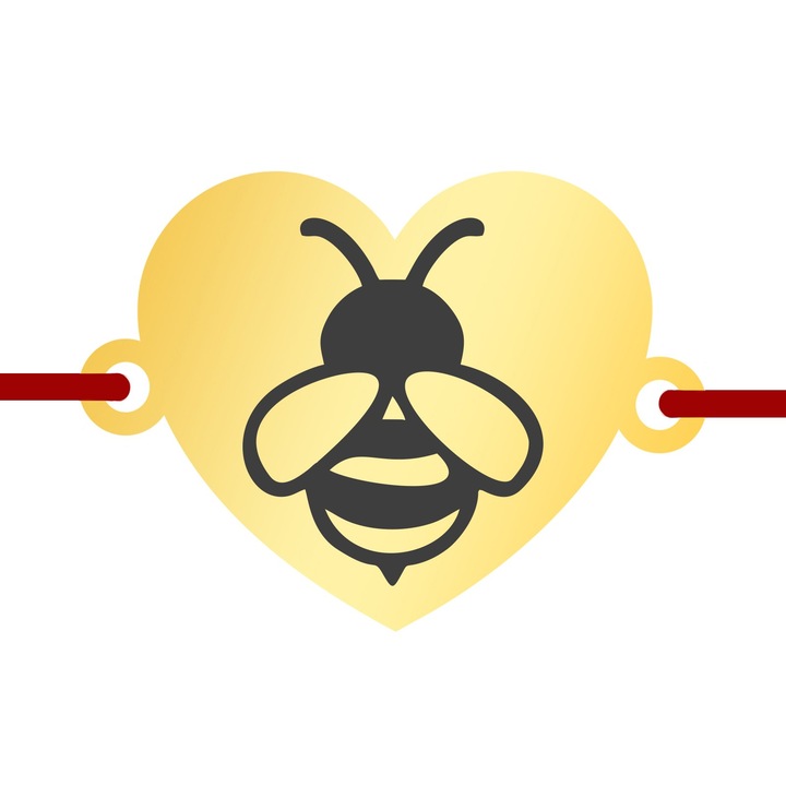 Martisor Bratara Inox Inima Aurie Albinuta