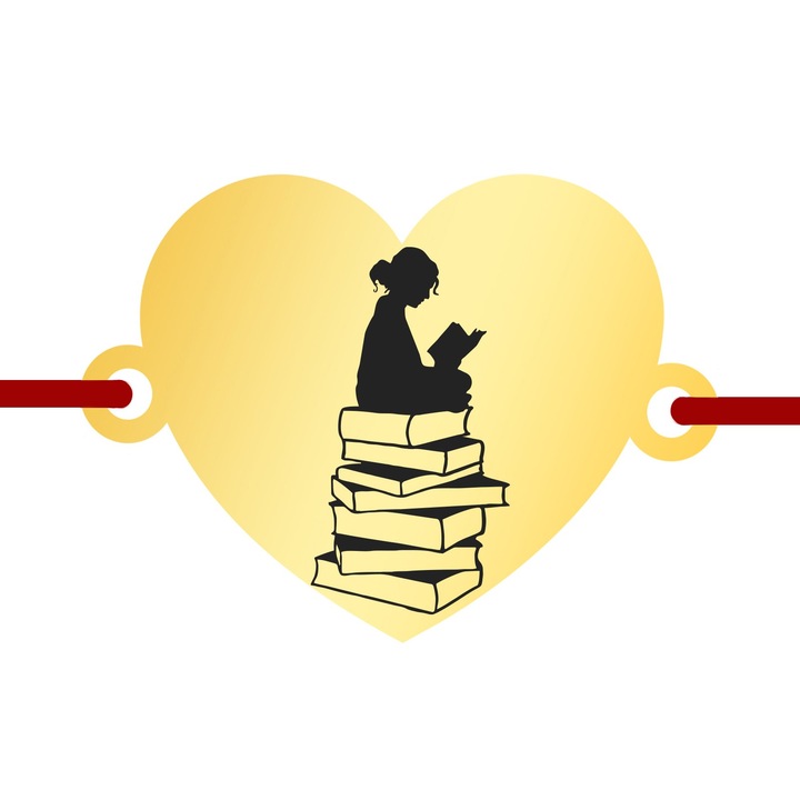 Martisor Bratara Inox Inima Aurie Cititoare