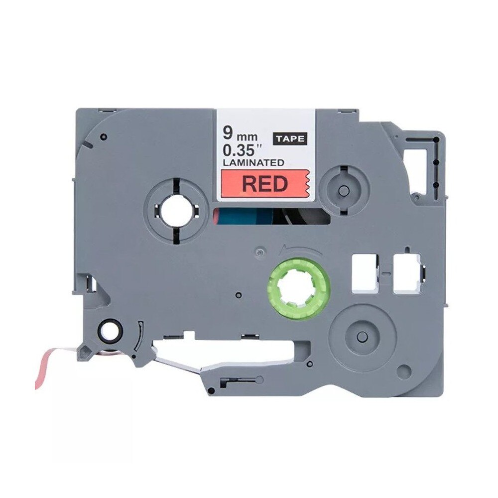 Banda laminata etichete compatibila Brother TZe-421 9 mm negru / rosu