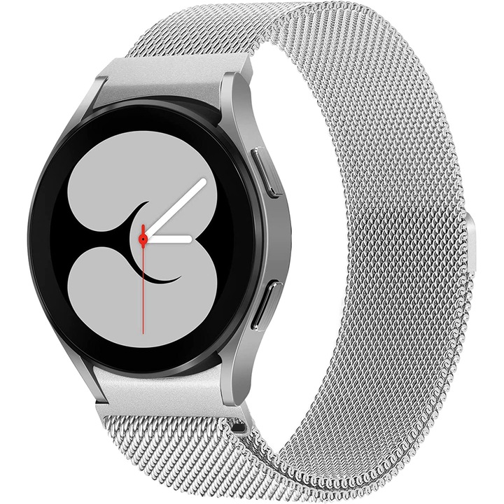 Curea smartwatch, Matcheasy, Inox, Pentru Samsung Galaxy Watch 7/6/5/4 40mm 44mm/ 5 Pro 45mm/ 4 Classic 42mm 46mm 43mm 47mm Argintiu