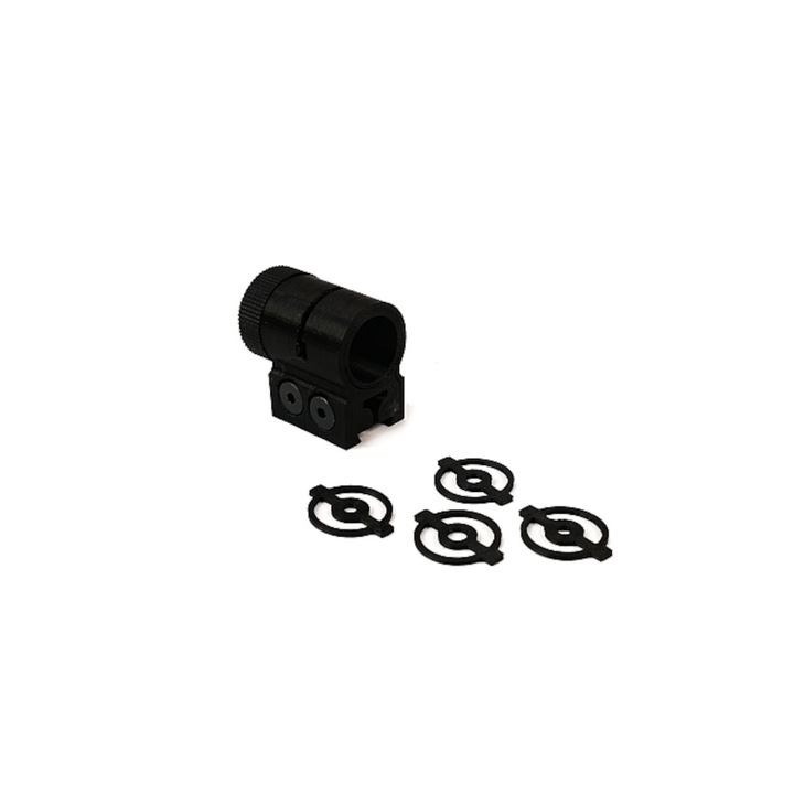 Vizor frontal tunel de 13 mm cu un set de insertii UltraLight, negru, polimer