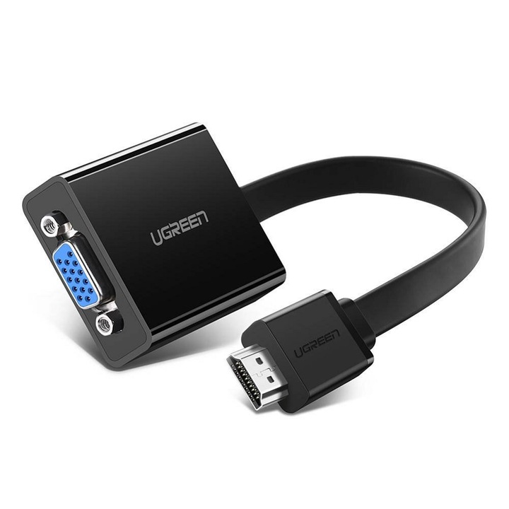 Adaptor video UGREEN MM103 HDMI tata - VGA mama, 1080p, 60Hz, 16cm, Negru