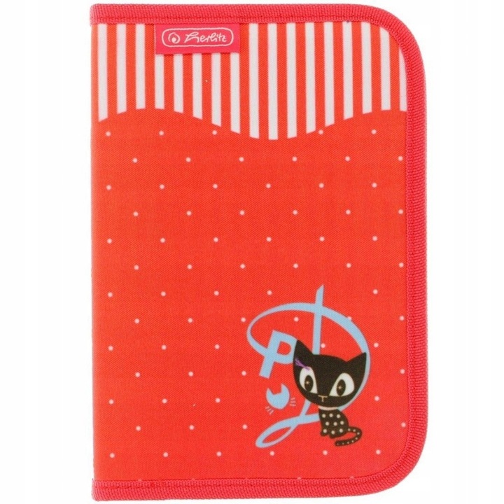 Penar echipat 16 piese, cu 1fermoar, 20 x 14 x 3cm, model pisicuta, Herlitz