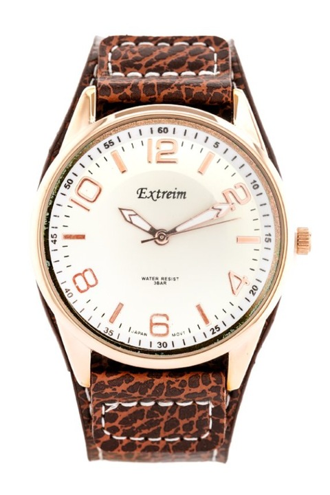 Ceas barbatesc, Extreim, Metal/piele, Maro/alb - eMAG.ro
