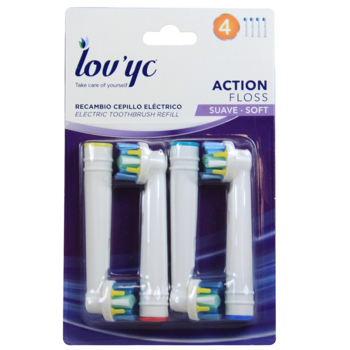Set 4 rezerve compatibil cu periuta de dinti electrica Oral-B, Lov'yc