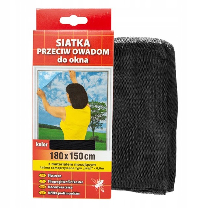 Plasa insecte Inna, Plastic, 150x180cm, Negru