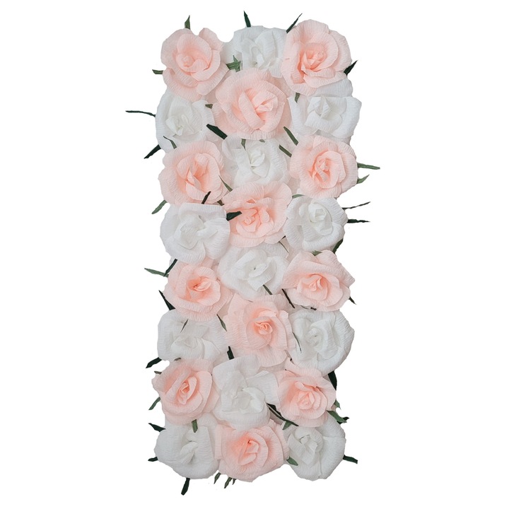 Tablou Handmade Minis Boutique, alb cu roz pal, 50x25 cm