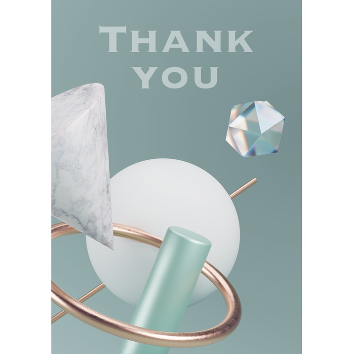 Felicitare envoy22, cu plic, Thank You, Carton mat premium, A6