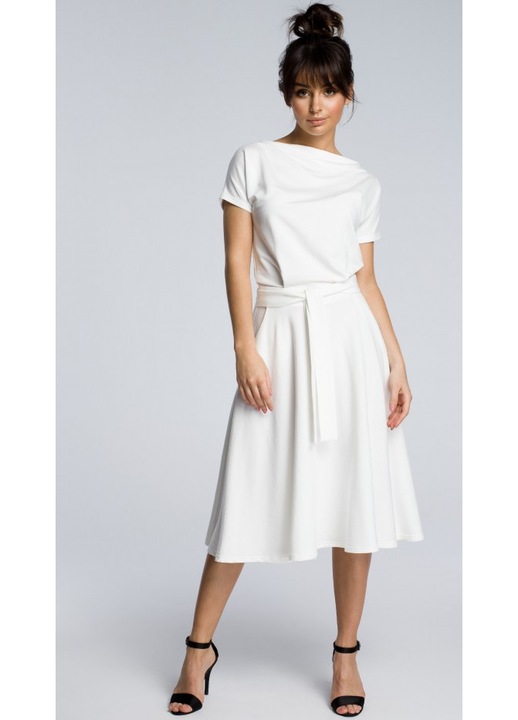 Дамска рокля, Шнур, Памук, Модал, Червена, Екрю