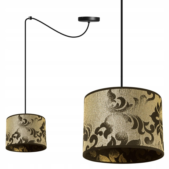 Lustra cu pendule, Light Home, WERONA, Desing moderne, E27, Numarul de puncte luminoase 1, Iluminat interior, Latime 20 cm, Lungime 20 cm, Negru/Galben