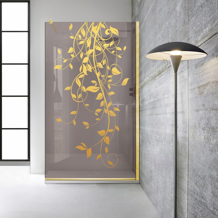 Aqua Roy ® Gold 70x195 cm zuhanyfal, arany Dance modell, 8 mm bronz biztonsági üveg, vízkő elleni kezeléssel