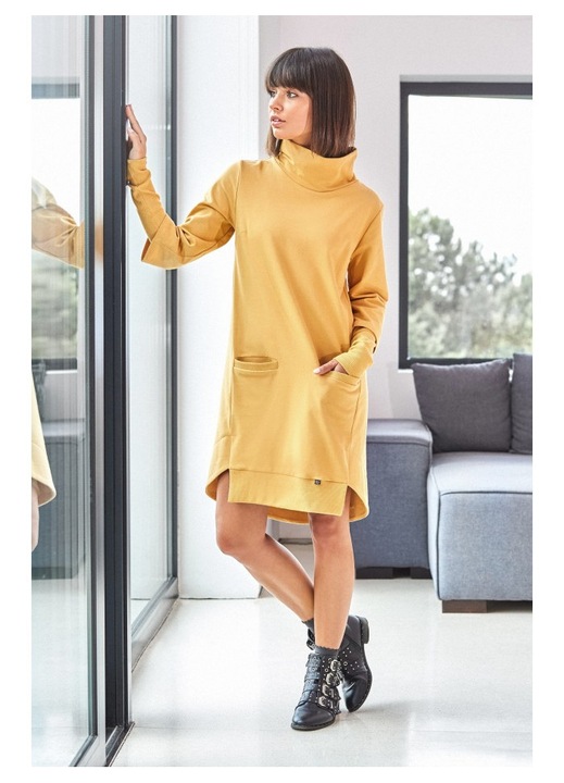 Rochie de dama, Bumbac, Elastan, Galben