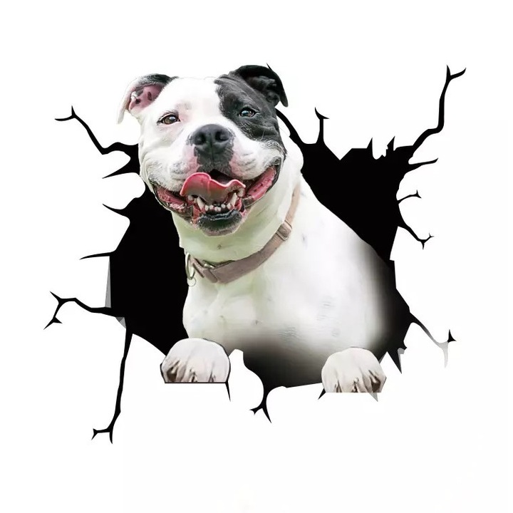 Amerikai Pitbull kutya dekoratív matrica, otthonra vagy autóra, prémium öntapadó, 30 x 30 cm, eredeti ajánlatok