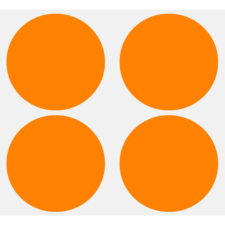 Set buline, sticker decupat, Duragon, portocaliu, 50 bucati, diametru bulina 8 cm