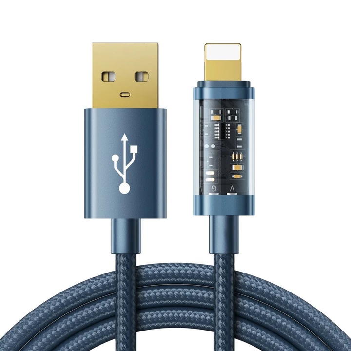 Kábel töltéshez és adatátvitelhez Joyroom S-UL012A12, USB/Lightning, 2.4A, 20W, 1.2m, kék