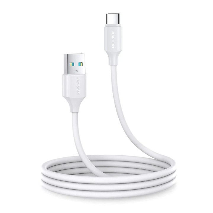 Cablu pentru incarcare si transfer de date Joyroom S-UC027A9, USB/USB Type-C, 3A, 1m, Alb