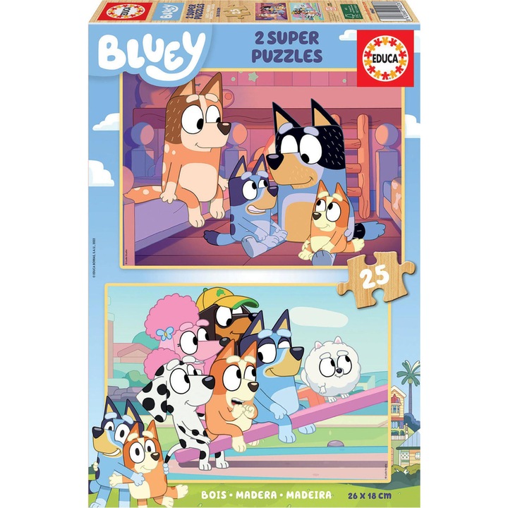 Educa 2 x 25 db-os fa puzzle - Bluey (19407)
