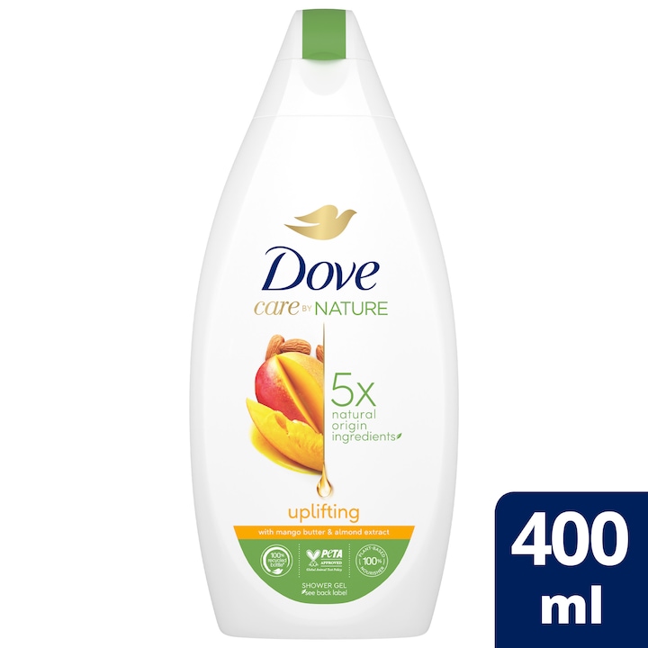 Dove Care by Nature Uplifting krémtusfürdő mangó vajjal és mandula kivonattal, 400ml