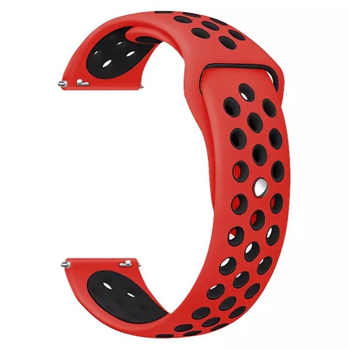 Szilikon szíj Smart Pulse 22 mm Huawei GT 3/ GT 3 Pro/ GT 2/ GT 2 Pro/ GT-hez, piros/fekete