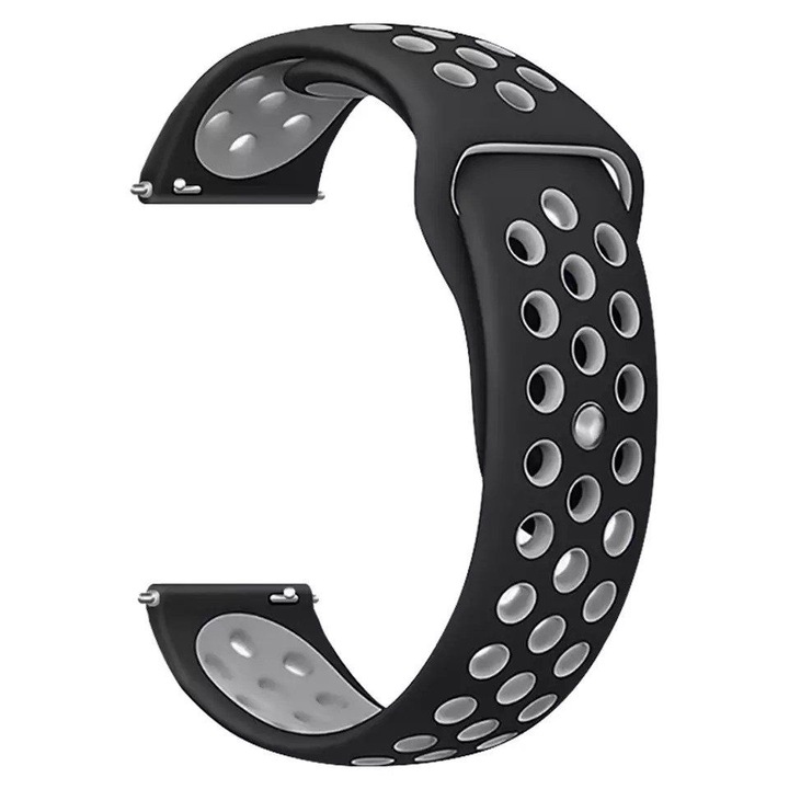Силиконова каишка Smart Pulse 22 mm за Huawei GT 3/ GT 3 Pro/ GT 2/ GT 2 Pro/ GT, Черно/Сиво