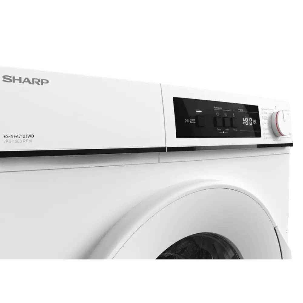Mașină de spălat Sharp ES-NFA7121WD, 1200 rpm, 7.00 kg, D, Alb