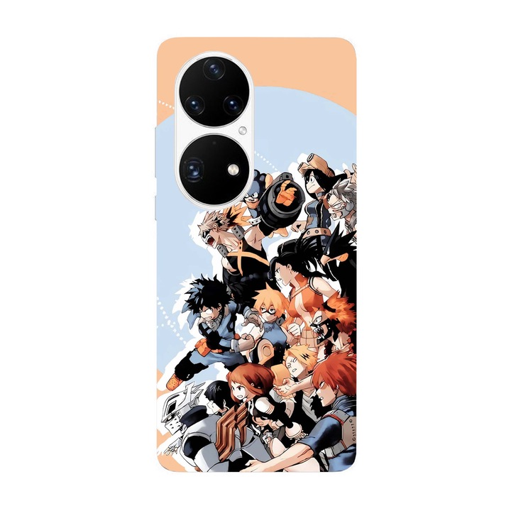Капак, съвместим с Huawei P50 Pro модел Boku no Hero Academia Anime, Silicone, TPU, обратното