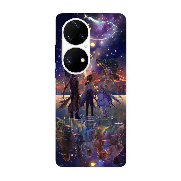 Капак, съвместим с модел Huawei Mate 40 видео игра Genshin Impact, силикон, TPU, обратното