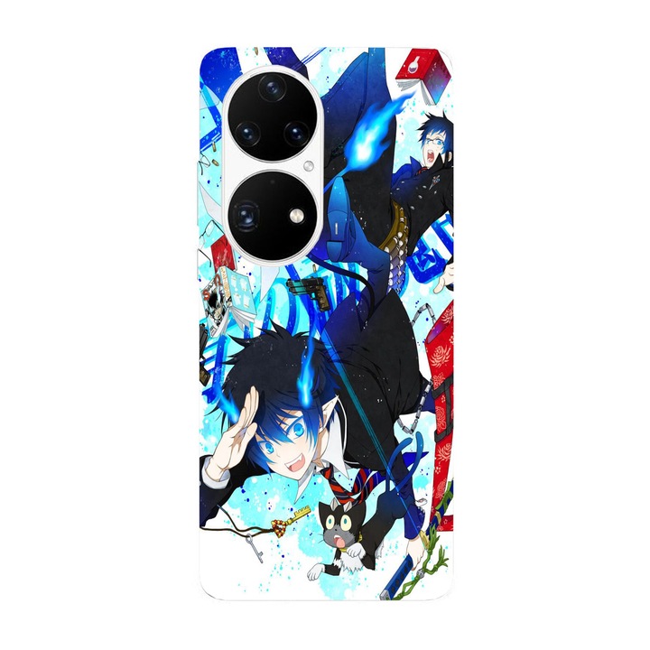 Капак, съвместим с Huawei Mate 40 Pro модел Rin и Yukio Blue Exorcist, силикон, TPU, обратно