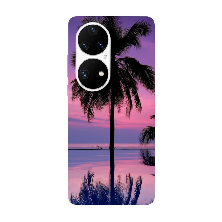 Кейс съвместим с Huawei P50 Pro модел Tahitian Sunset, силикон, TPU, обратното