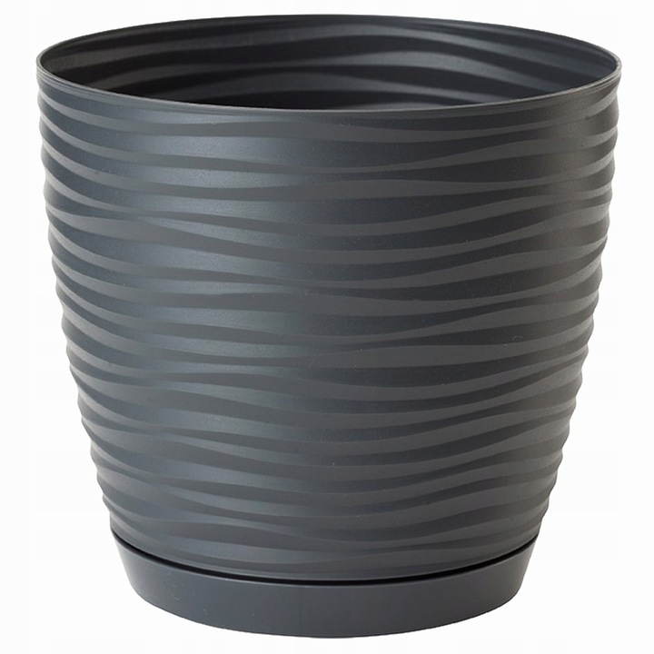 Sahara Petit dekoratív edény, műanyag forma, 13 cm, műanyag, fekete
