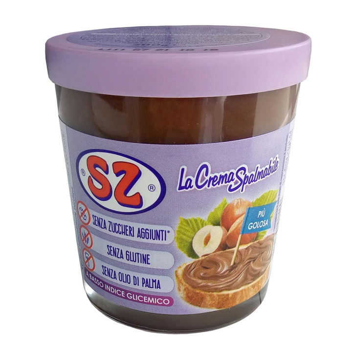 Crema tartinabila cu lapte si alune de padure, fara zahar, fara gluten, Senza Zucchero, 200g
