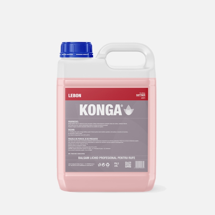 Balsam de rufe Konga Profesional, Parfumat Floral, 5L, 200 spalari