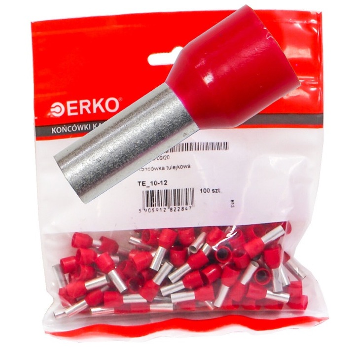 Pini terminali cu izolatie TE 10/12 100 buc ERKO
