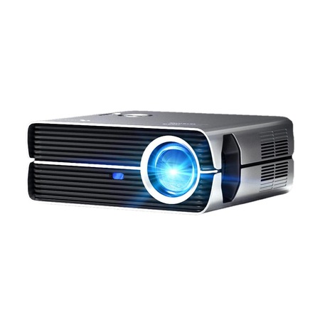 Videoproiector Native 1080P, Asakuki, Wi-Fi, Bluetooth, 4K, 450 ANSI, Compatibil cu TV Stick/Telefon/iPhone/Laptop/PS5, Gri