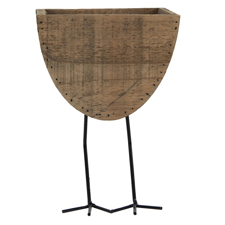 Set 2 suporturi ghiveci lemn maro 17x13x25 cm