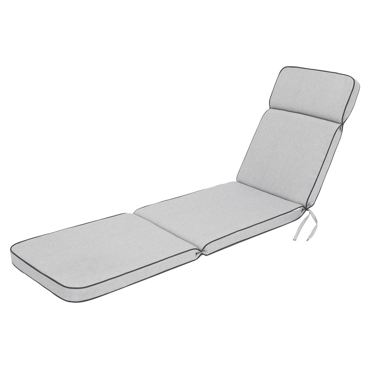 Възглавница за шезлонг Ekolen "Iris", Сив, 178см х 47см