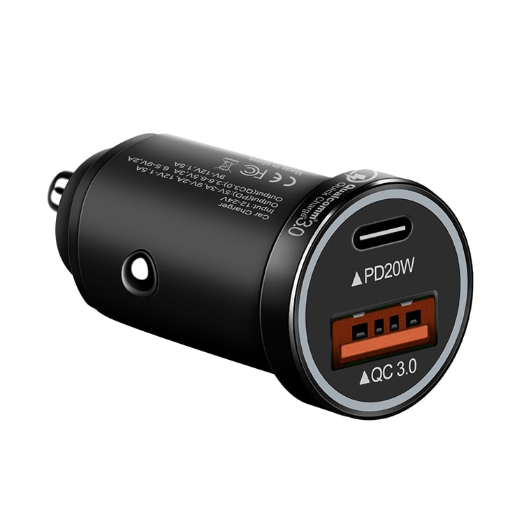 Зарядно за кола 38W, Quick Charge 3.0, 1 x USB, 1 x USB Type C PD ...
