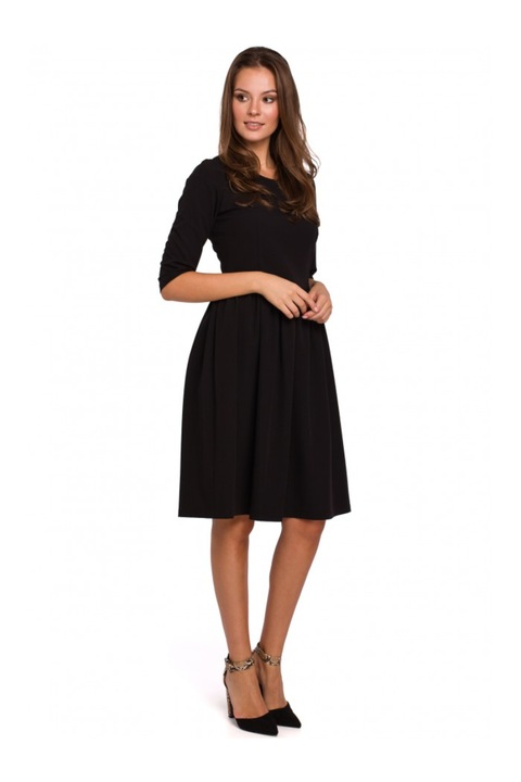 Дамска рокля, Маковер, Полиестер/Еластан, Черен, L