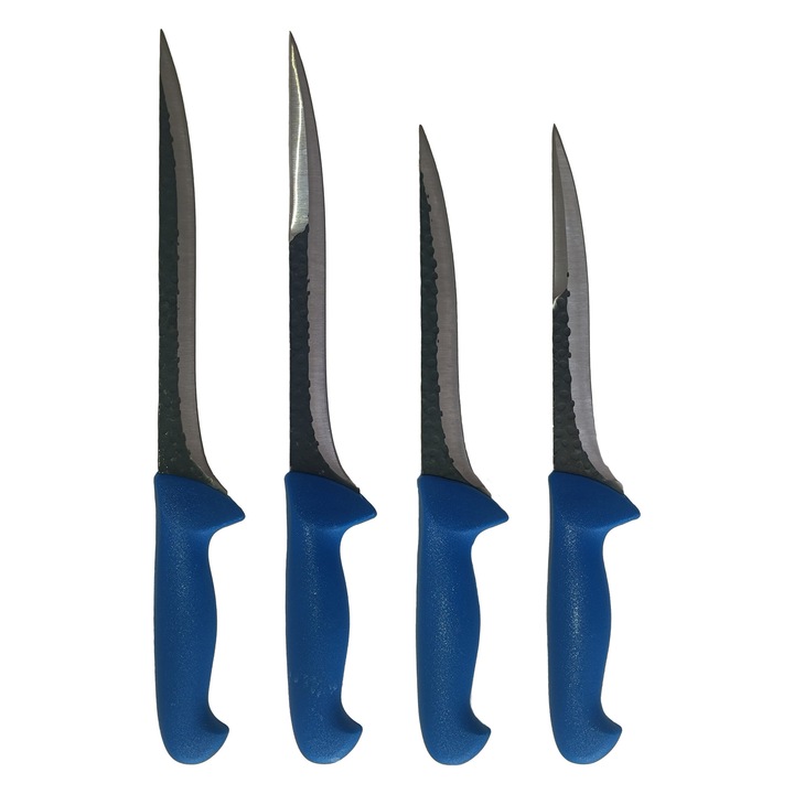 Set 4 cutite profesionale macelarie, 2 Cutite injunghiat 25 cm, 2 Cutite injunghiat, otel carbon, coshop®