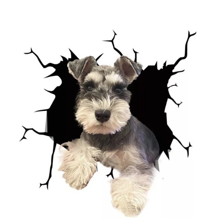 ORIGINAL DEALS Dekor falmatrica, Törpe schnauzer kutya mintás, otthonra vagy autóra, prémium öntapadó, 30 x 30 cm