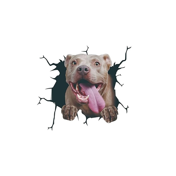 Amerikai pitbull terrier kutya dekoratív matrica, otthonra vagy autóra, prémium öntapadó, 30 x 30 cm, eredeti ajánlatok