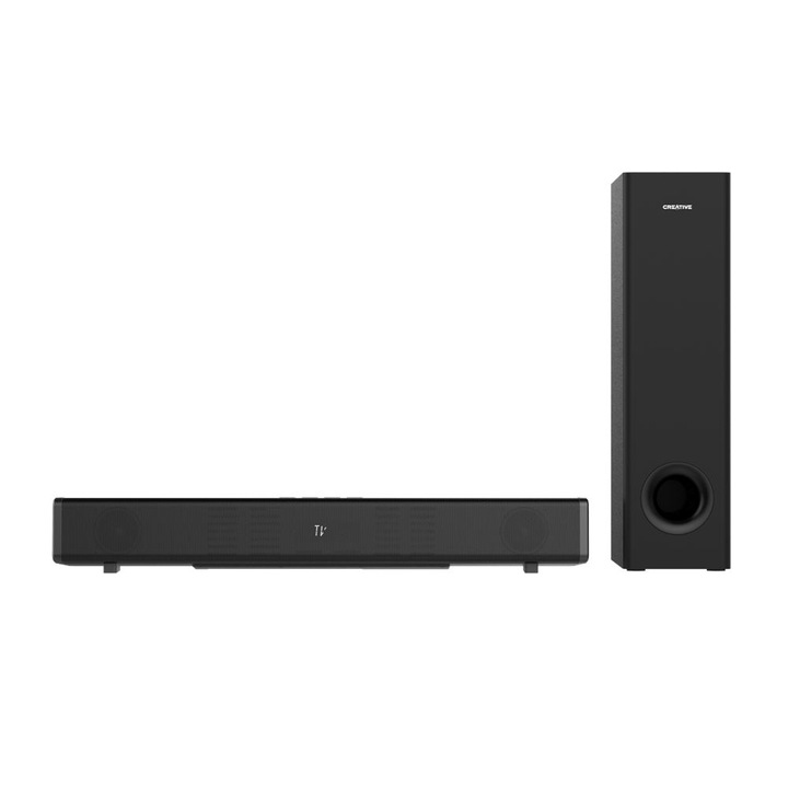 Creative STAGE 360, Sitem 2.1 soundbar + subwoofer, Bluetooth 5.0, Dolby Atmos, HDMI 2.0, ARC, Optic, 240W peak power, Telecomanda IR