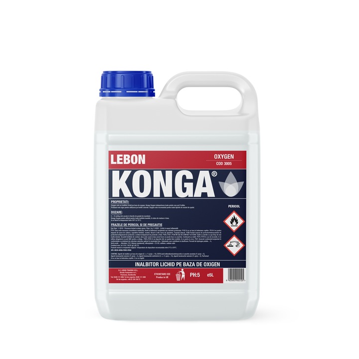 Foltgátló oldat Konga Oxygen Activ 5L - Aktív oxigén alapú, textilekhez, eltávolítja a nehéz foltokat (vér, zsír, bor, kávé)