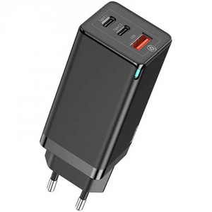 Incarcator Retea Mcdodo GaN 3 Ports Plug EU, 65W , 2 x Type-C, 1 x USB, Black