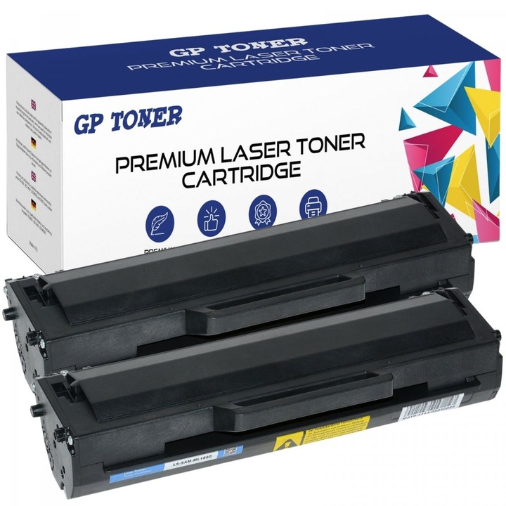 Set de 2 Cartus toner, GP Toner, Compatibil cu Samsung ML1660, ML1665, SCX-3200/3205 - GP-S1042 X2 Negru
