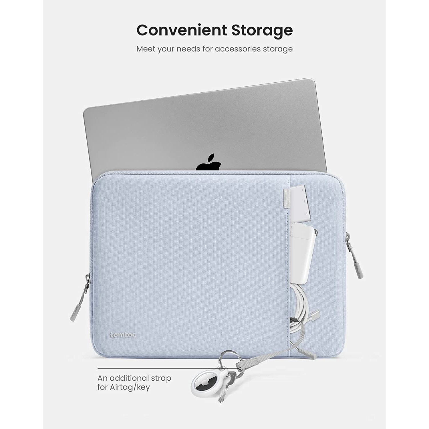 Husa laptop TomToc pentru MacBook Pro, Materiale reciclate, 14 inch, Albastru deschis