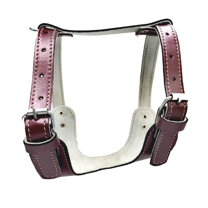 Ham din piele naturala mov pentru caine talie mica