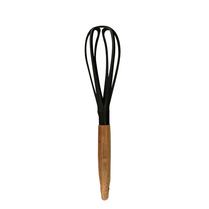Найлонова кухненска тел с бамбукова дръжка, Frandis, 31 см, черна/естествена, модел 017000