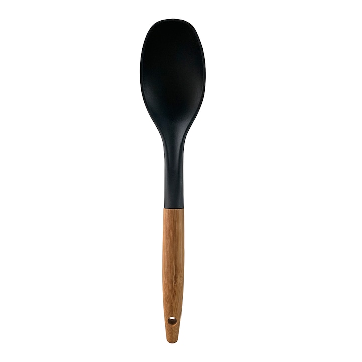 Найлонова лъжица за сос с бамбукова дръжка, Frandis, 33,5 см, черна/естествена, модел 017003